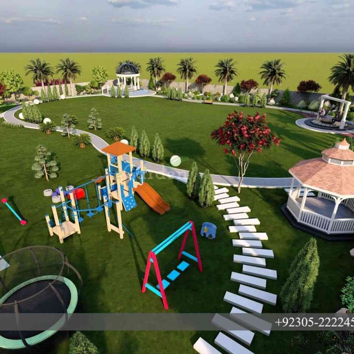 Farmhouse landscape design by eGarden in Lodhran