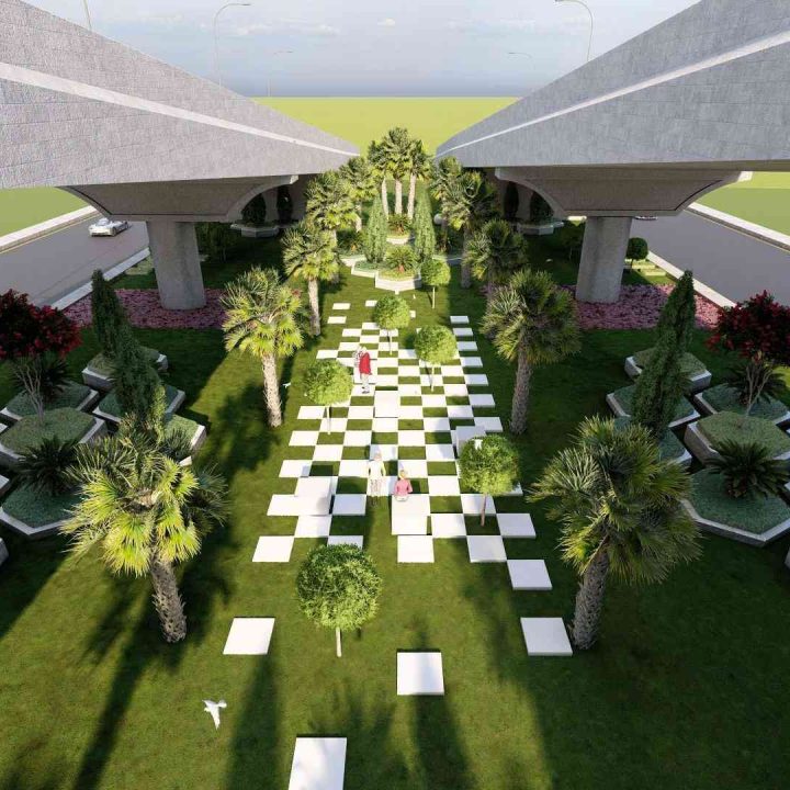 shahdra flyover landscape design and executed by egarden