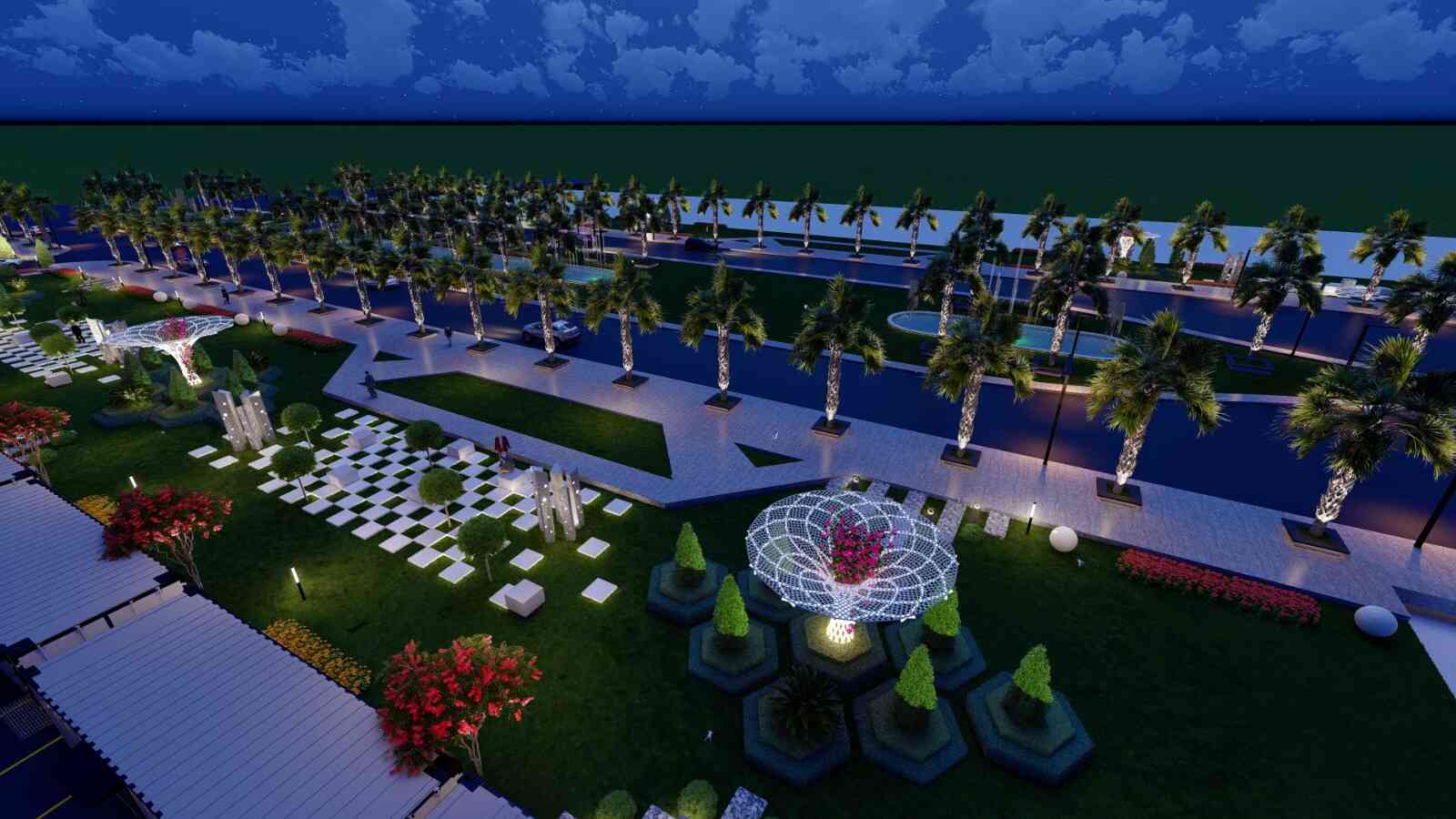 egarden landscape night view